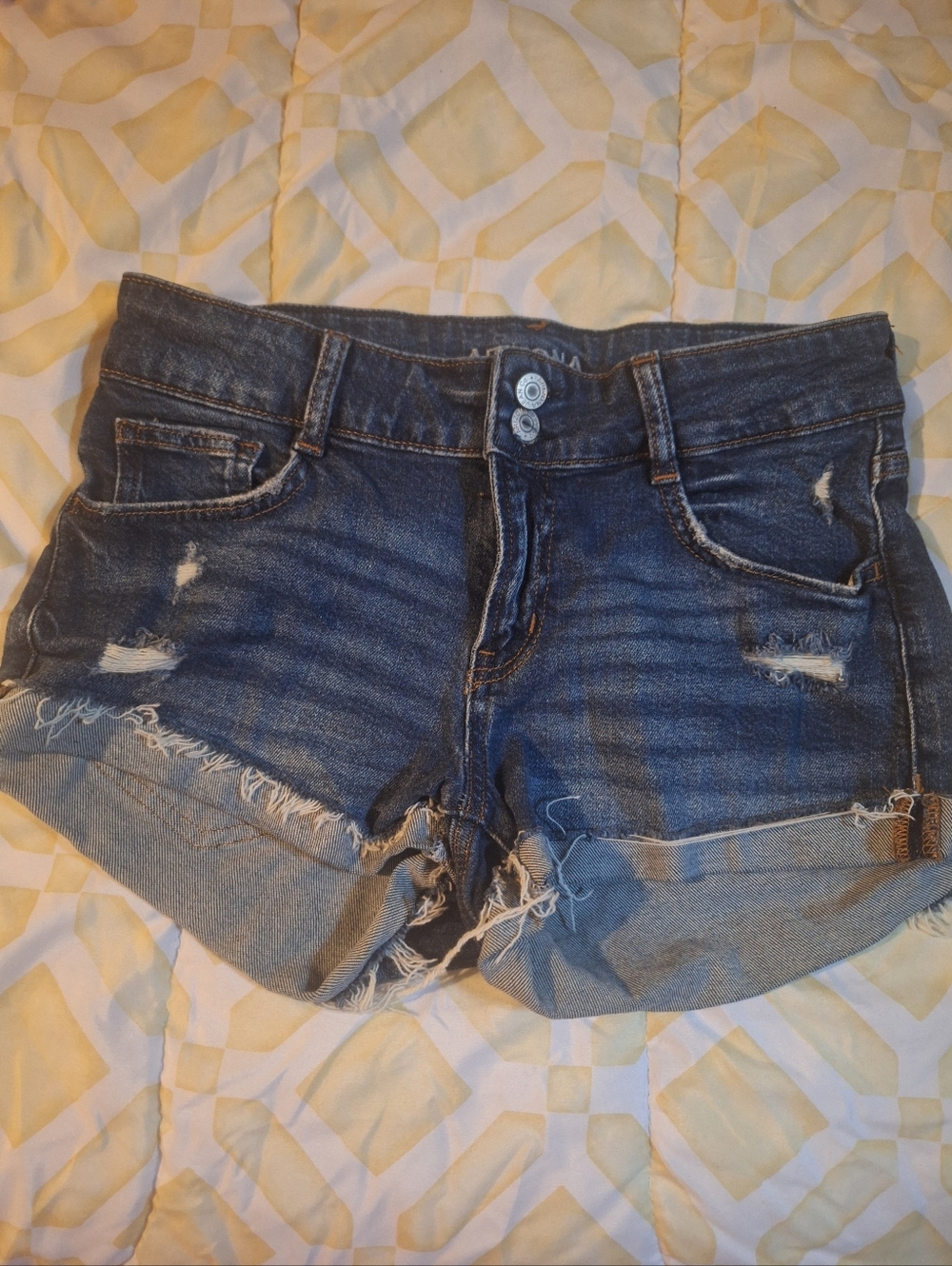 Arizona Jean Company Distressed Dark Blue Denim Shorts